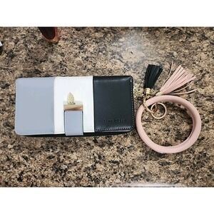 Pomelo Best‎ Wallet Multi Card Slots  Cell  Change Compartment Tri Blue W Pink